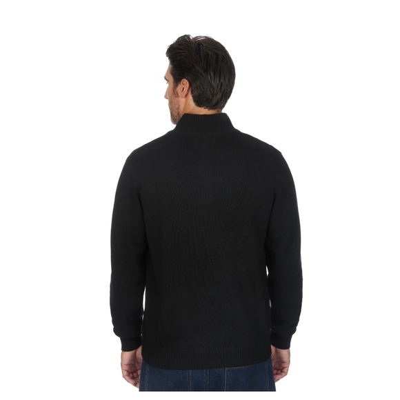 U.S. Polo Assn. Men's Zip-Up Sweater in Black and Gray - Picture 2 of 4